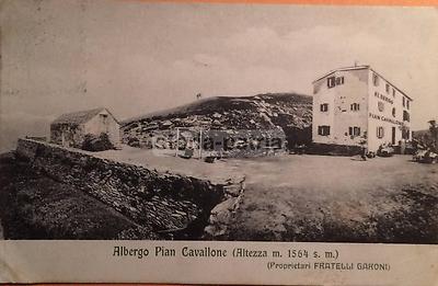 Montagna Pian Cavallone, Albergo: Veduta Pubblicitaria Garoni, Foto Caccia, 1914
