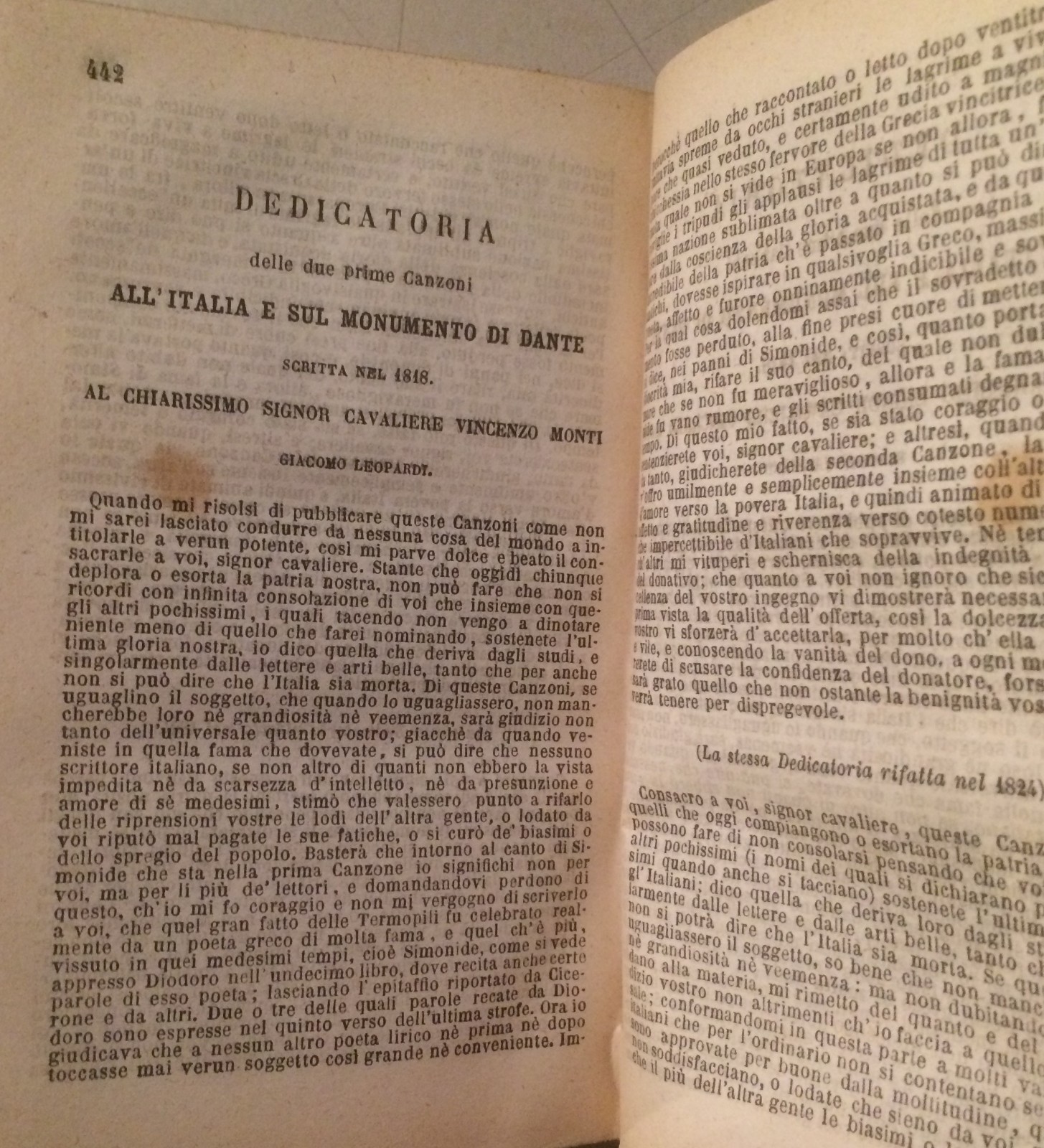Giacomo Leopardi, Prose. Milano, Guigoni, 1873