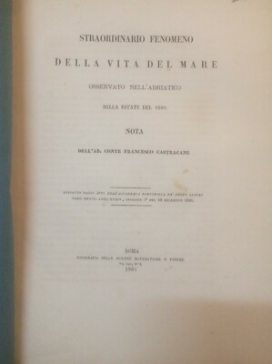 Storia Naturale: Mare, Alghe, Diatomee, Adriatico. Castracane, Marche, Dalmazia, Istria