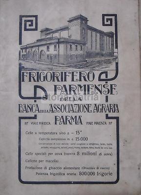 Parma, Frigorifero Parmense E Associazione Agraria: Pubblicità d'Epoca, 1923