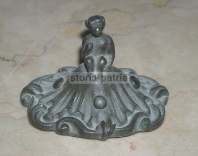 Calamaio Antico In Bronzo Con Scultura Di Scimmia