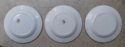 Insieme Di Tre Piatti In Ceramica, Filettatura Blu, Vedova Besio E Figli