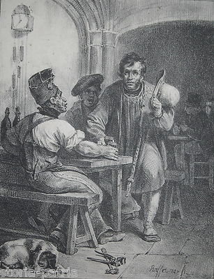 Raffet, Antica Stampa Popolare: Veduta Di Osteria