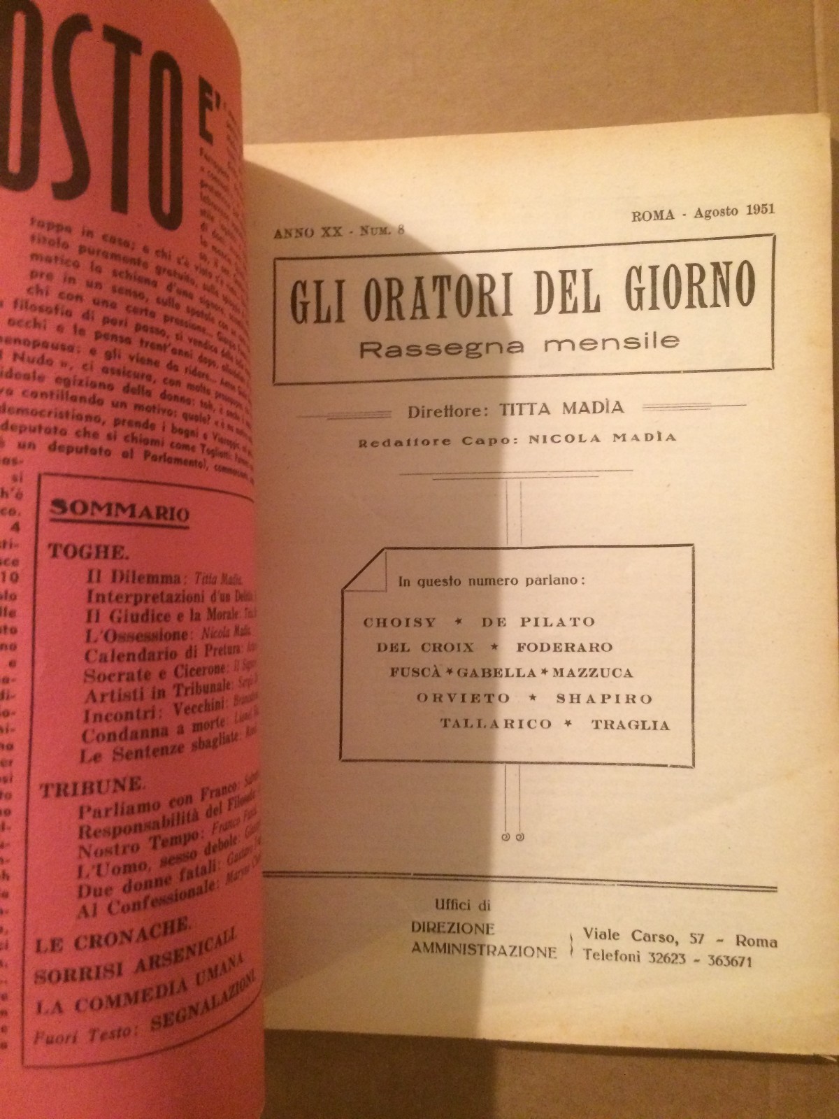 Oratoria Giuridica: Benedetto Croce, Malocchio, Pozzo Palone, Vecchini, Berardelli