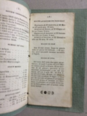 Napoli: Calendario Almanacco Borbonico 1849, Fiere, Araldica, Astrologia, Illustrato