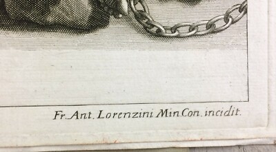 Antica Stampa Popolare Devozionale   Artista Guercino   Petrucci   Lorenzini   Scena Biblica
