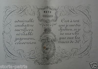 Scrittura, Calligrafia E Arte Calligrafica: Tavola Di Marc André Papi (Corsica), XIX Secolo