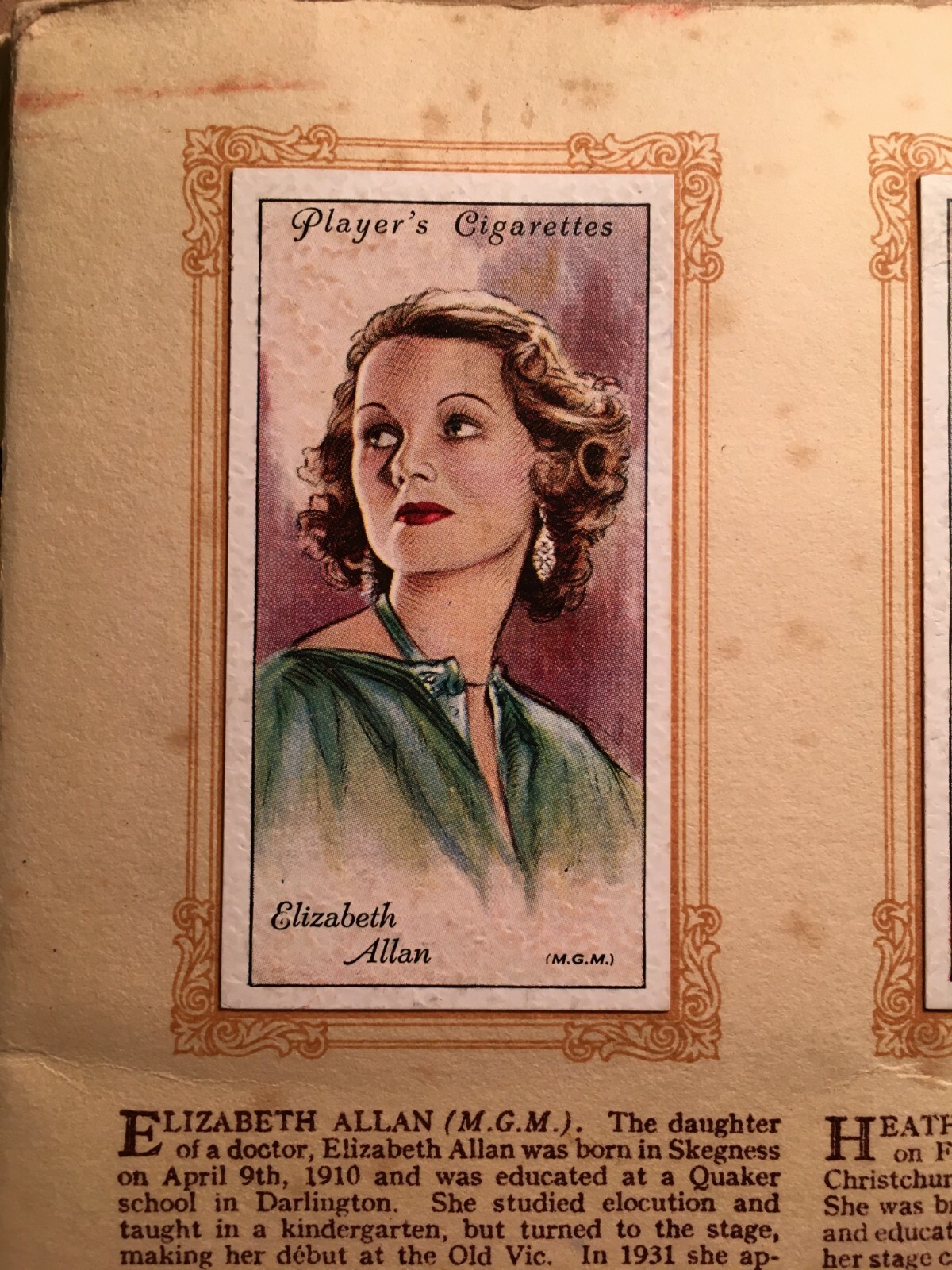 Cinema, Attori, Attrici, Film, Figurine Pubblicitarie, Raro Album, John Player'S, 1930 Circa