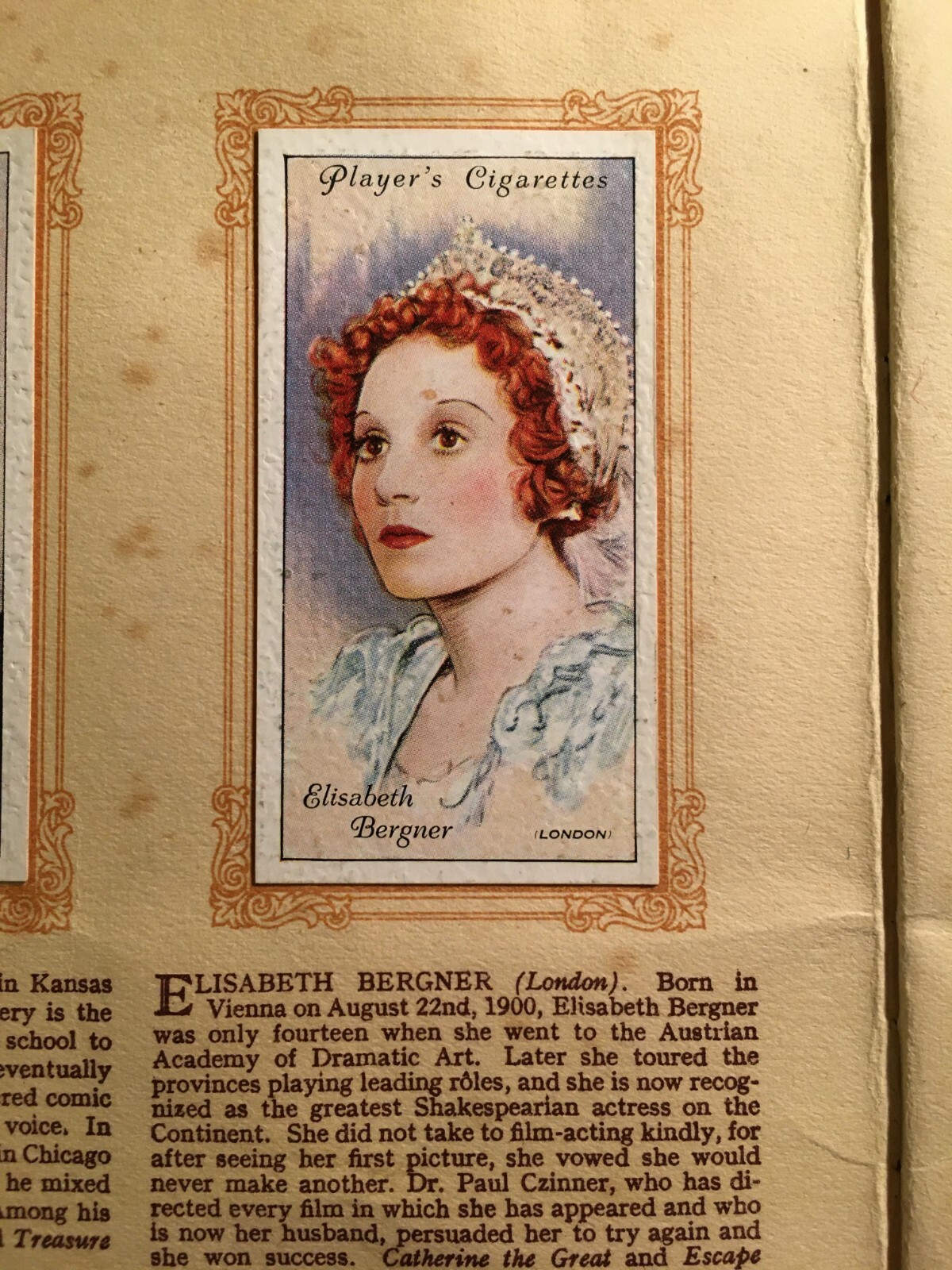 Cinema, Attori, Attrici, Film, Figurine Pubblicitarie, Raro Album, John Player'S, 1930 Circa