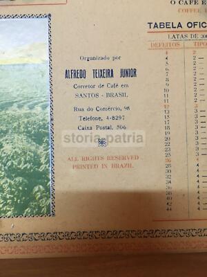 Pannello Pubblicitario Vintage Caffè O Ouro Do Brasil Con Campionario Di Chicchi E Varietà