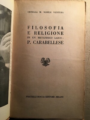 Puglia, Molfetta: Filosofia E Religione In Pantaleo Carabellese, 1951