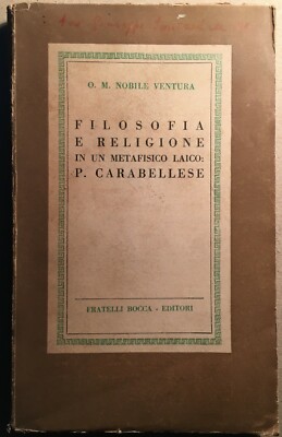 Puglia, Molfetta: Filosofia E Religione In Pantaleo Carabellese, 1951