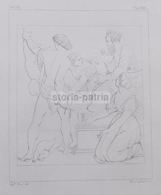 Arte Antica: Allegoria Di Scena Biblica. Incisore Francesco Garzoli Su Disegno Di Stefano Pozzi, XIX Secolo