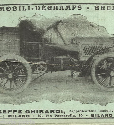 Automobili Dechamps Bruxelles, Ing. Ghirardi Milano, Antica Pubblicitaria, 1902