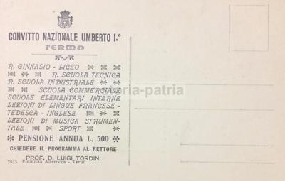 Marche, Fermo: Convitto Tordini Sacconi, Inusuale Cartolina Pubblicitaria Scuole