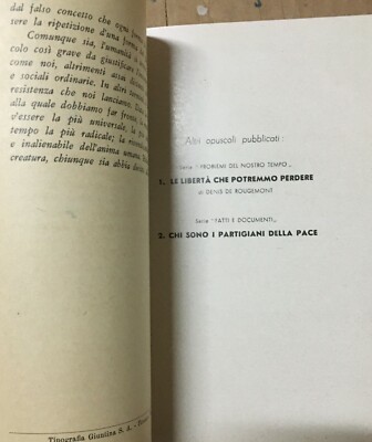 Ignazio Silone, Uscita Di Sicurezza   Roma, 1952
