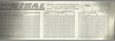 Sport, Ippica, Corsa Cavalli, Totip Sisal, Scheda Per Sistemi A Riduzione Logica