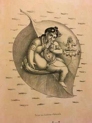 Oriente, India: Arte Indiana, Narayana, Vatapatrashayi, Visnù, Allegoria Antica