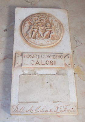 Placca Pubblicitaria Farmaceutica Calosi Fosfoiodarseno In Terracotta Di Signa