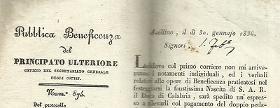 Irpinia, Avellino. Antico Foglio Volante: Festeggiamenti Per Il Duca Di Calabria. Gualtieri