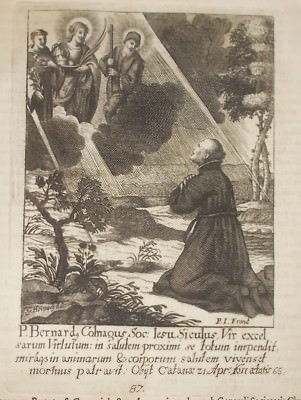 Sicilia, Catania: Compagnia Di Gesù, Gesuiti Celebri. Bernardo Colnago, Antica Incisione Del '600