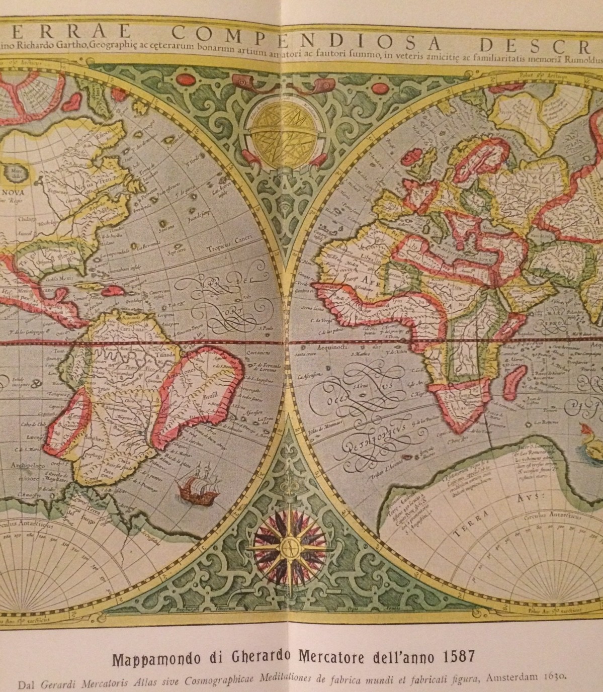 Geografia, Cartografia, America, Asia, Oceania, Africa, Europa. Cartografo Mercatore