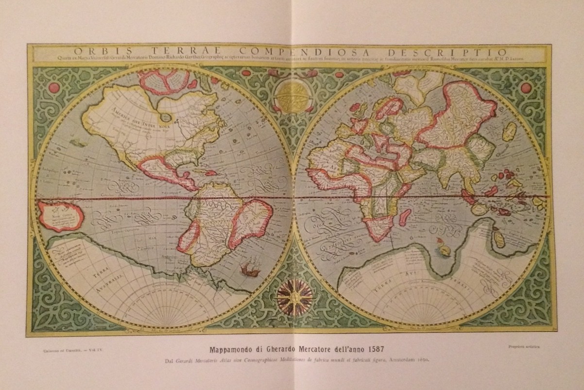 Geografia, Cartografia, America, Asia, Oceania, Africa, Europa. Cartografo Mercatore