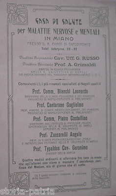 Napoli, Miano: Clinica Psichiatrica Russo Grimaldi, Medicina, 1911