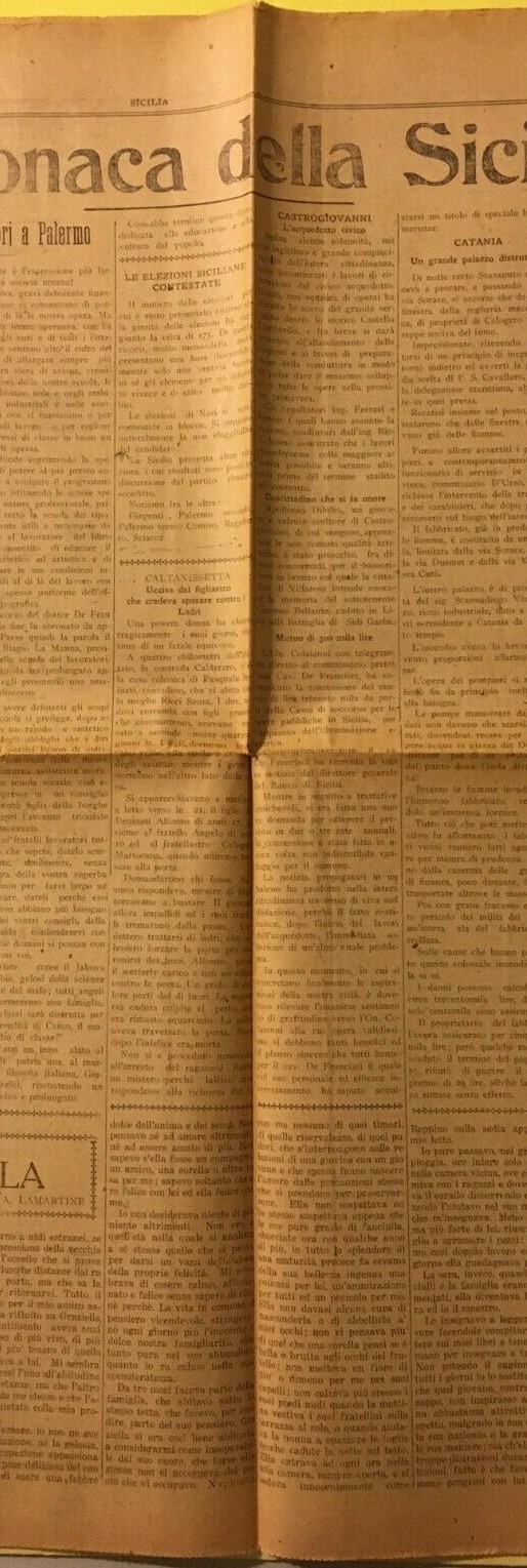 Sicilia: Emigrazione, Siciliani In America, Palermo, Movimento Cooperativista (Dicembre 1913)