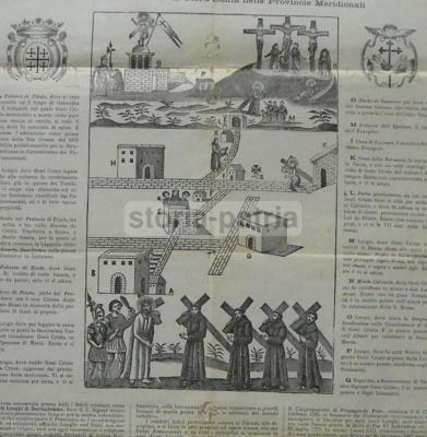 Antica Stampa Popolare Devozionale: Terra Santa, Frati Minori, Gramiccia, Montecalvario
