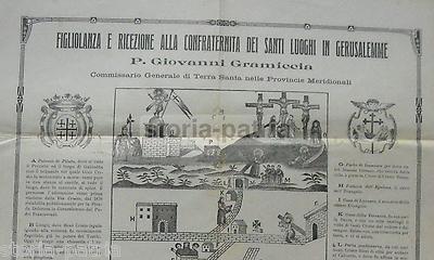 Antica Stampa Popolare Devozionale: Terra Santa, Frati Minori, Gramiccia, Montecalvario