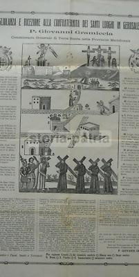 Antica Stampa Popolare Devozionale: Terra Santa, Frati Minori, Gramiccia, Montecalvario