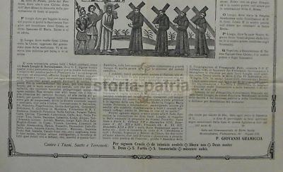 Antica Stampa Popolare Devozionale: Terra Santa, Frati Minori, Gramiccia, Montecalvario