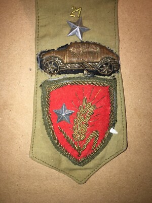Militaria: Decorazione Militare, Fregio Decorativo Automobilisti Esercito, Ricamo