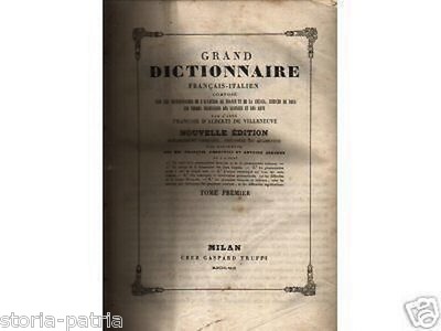 Antico Dizionario Italiano Francese Alberti Crusca, Milano, 1842