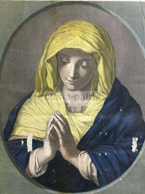 Antica Stampa Popolare Devozionale: Madonna Della Purità   Carlo Biondi Da Guido Reni