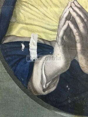 Antica Stampa Popolare Devozionale: Madonna Della Purità   Carlo Biondi Da Guido Reni