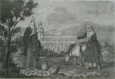 Campania, Sorrento, Antica Stampa Popolare Devozionale, S. Maria Del Lauro, Artista Aloja
