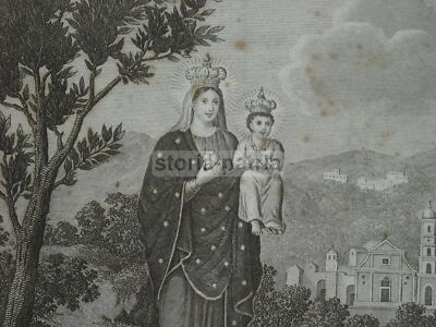 Campania, Sorrento, Antica Stampa Popolare Devozionale, S. Maria Del Lauro, Artista Aloja