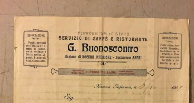 Caffè, Ristorazione, Alimentari, Confetture, Nocera Inferiore, Sapri, Liquore, 1907