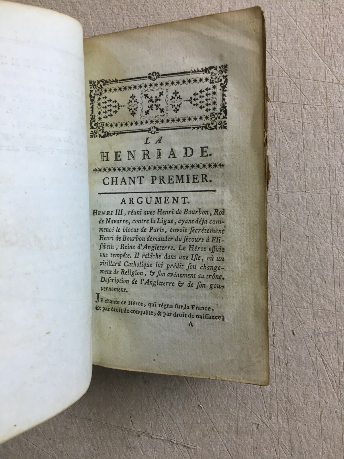 Voltaire, La Henriade, Enrico IV, Francia. Antica Edizione, Ginevra, 1779, Tascabile