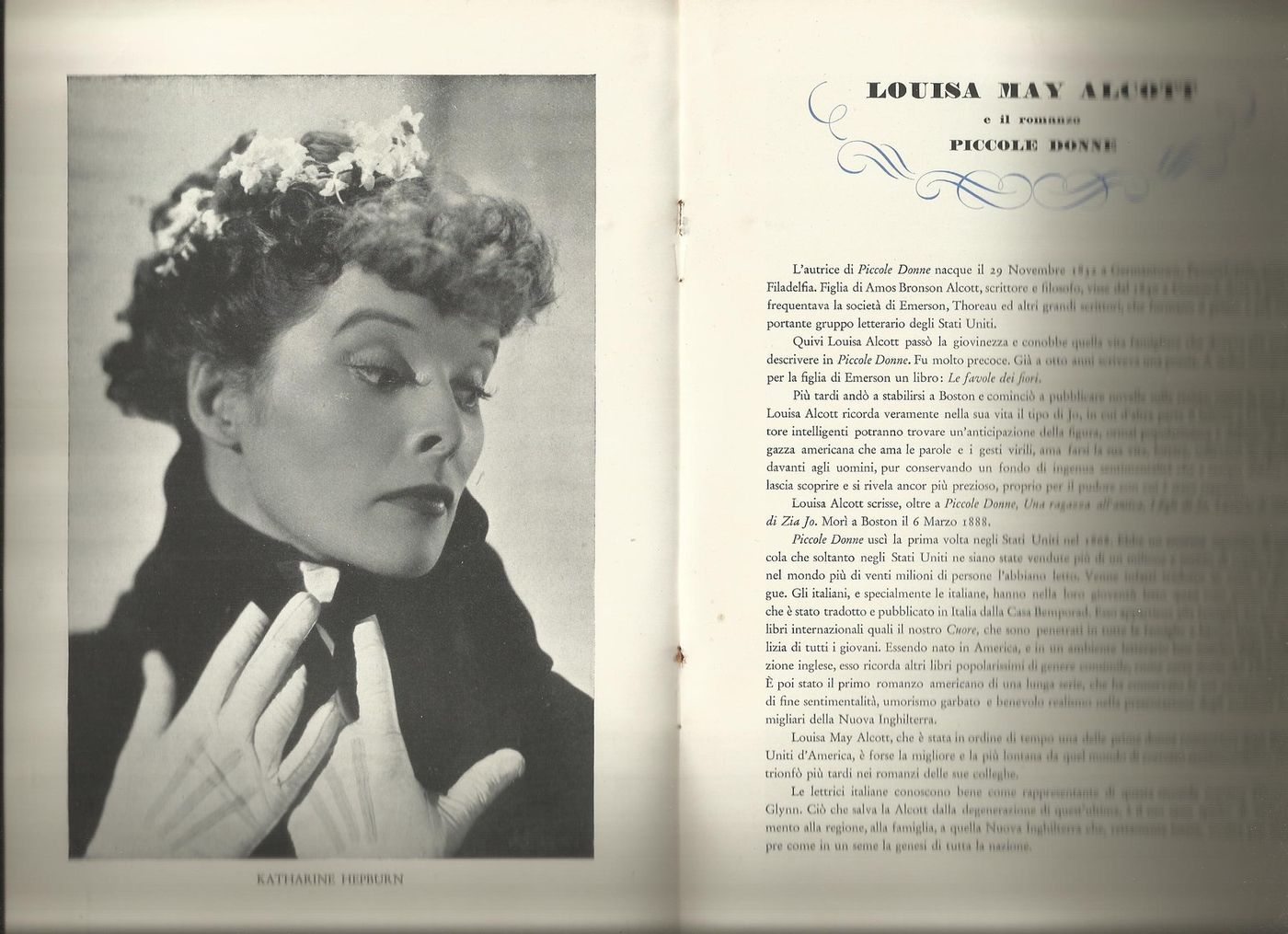Venezia: Cinema   Little Women (Piccole Donne). Alcott, Hepburn, RKO Hollywood, Lux Torino