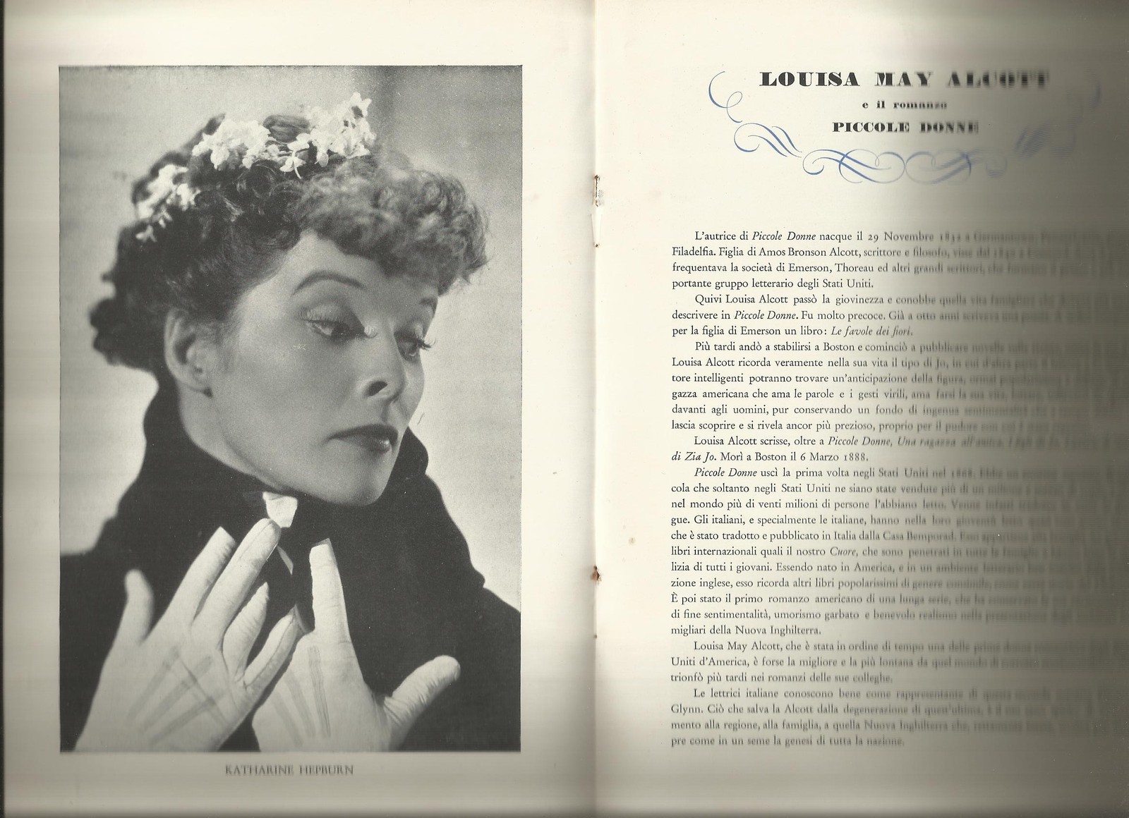 Venezia: Cinema   Little Women (Piccole Donne). Alcott, Hepburn, RKO Hollywood, Lux Torino