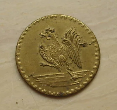 Inusuale Vecchia Medaglia con Gallo, Ragnatela e Ragno d'epoca