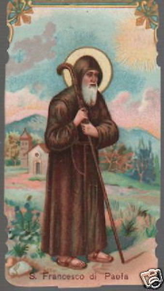 Calabria, San Francesco Di Paola, Stampa A Colori, Santino Da Collezione