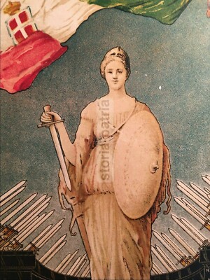 Militaria: Cartolina 43° Reggimento Fanteria Forlì, Allegoria Dell'Italia E Battaglie Storiche, 1932