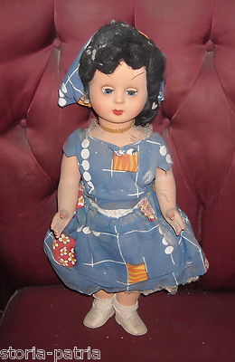 Bambola Vintage Bruna Con Occhi Azzurri, Athena Piacenza