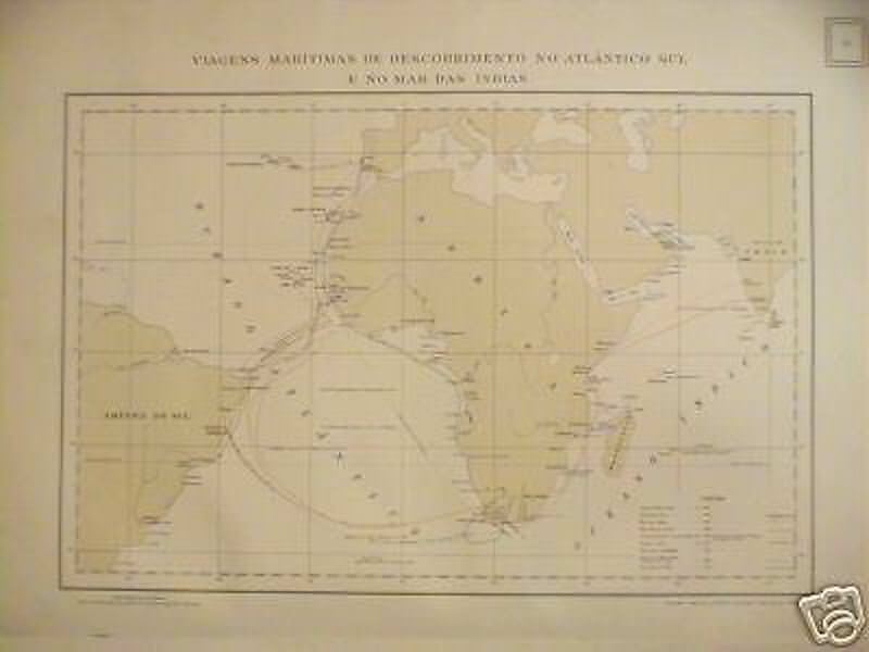 Geografia, Viaggi Ed Esplorazioni: De Gama, Vespucci, Almeida, Albuquerque. Antica Mappa