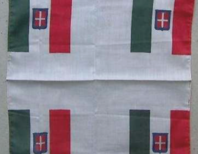 Militaria, Araldica, Bandiera Tricolore, Stemma Savoia, Inusuale Tessuto d'Epoca