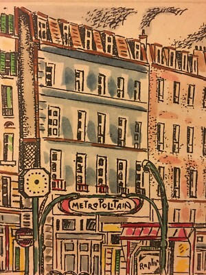 Orfeo Tamburi   Metropolitain, Parigi. Stampa Colorata A Mano